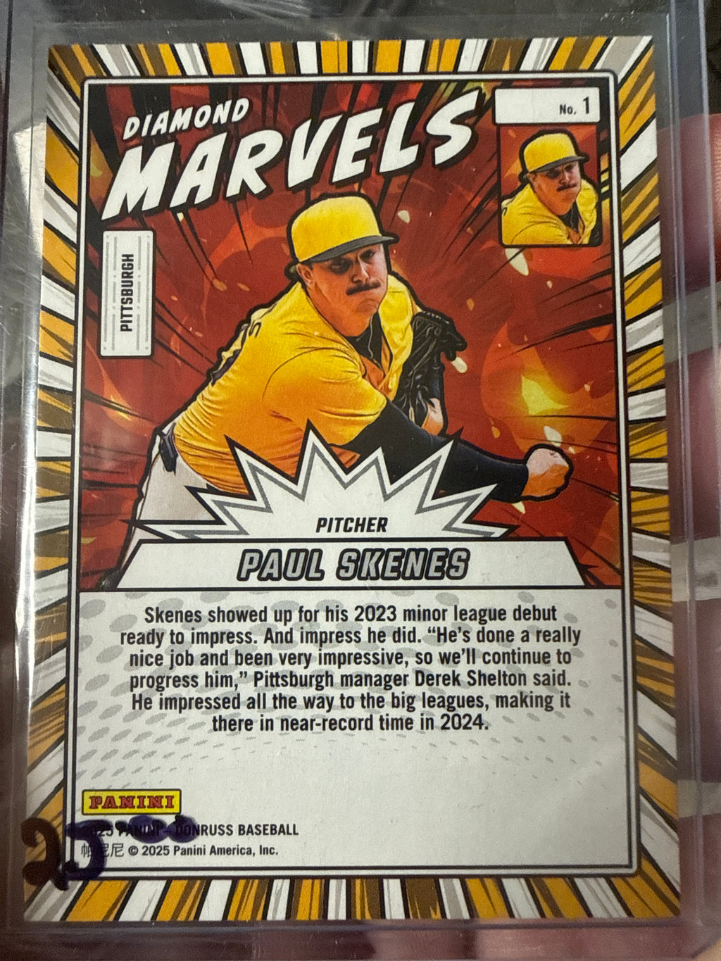2025 Panini Donruss #1 Paul Skenes Diamond Marvels