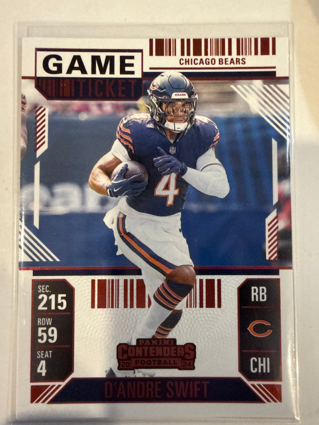 2024 DeAndre Swift Red Foil #85 - Panini Contenders - Chicago Bears