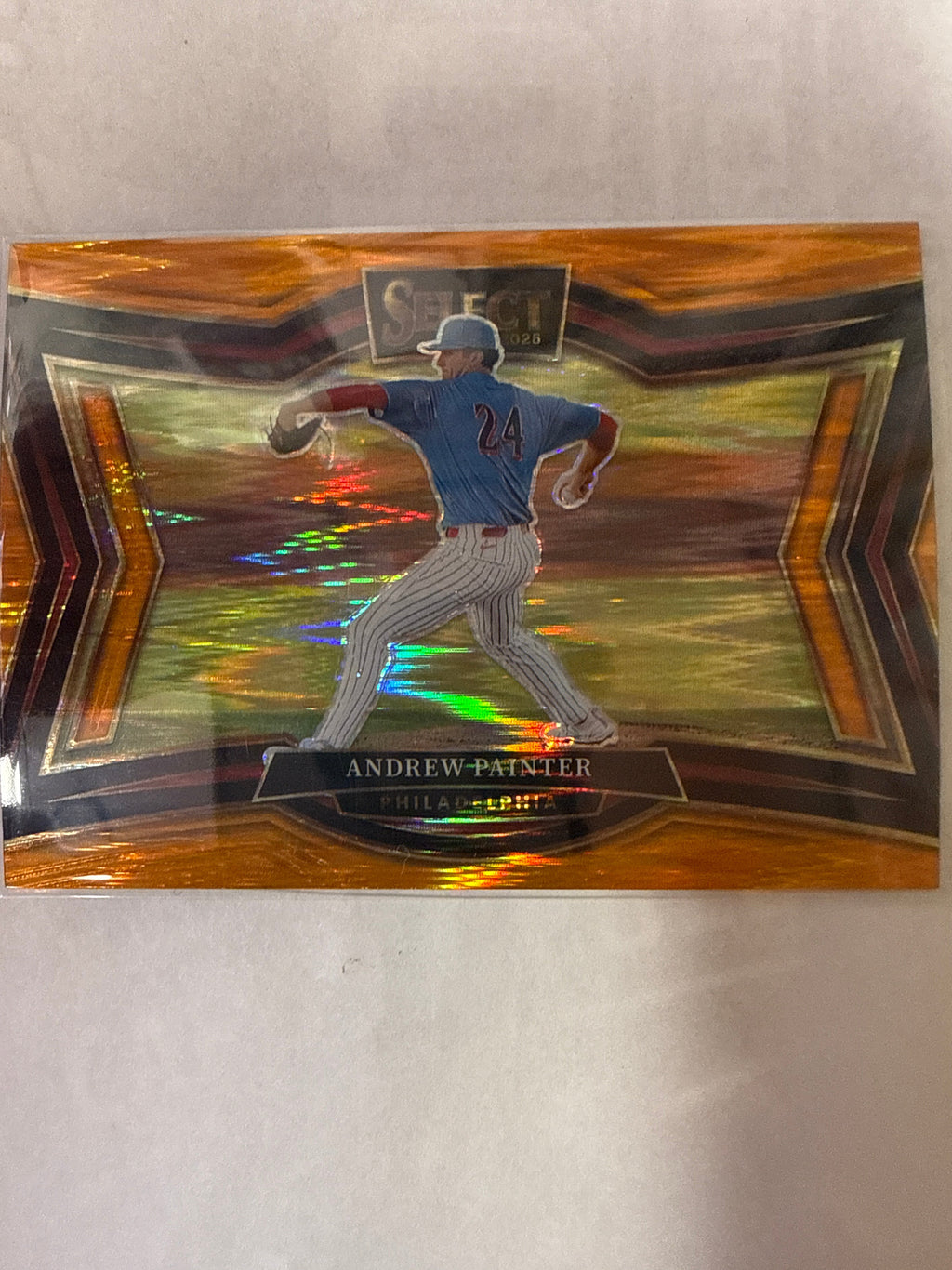 2025 Andrew Painter #300 Orange  Flash Prizm - Philadelphia Phillies