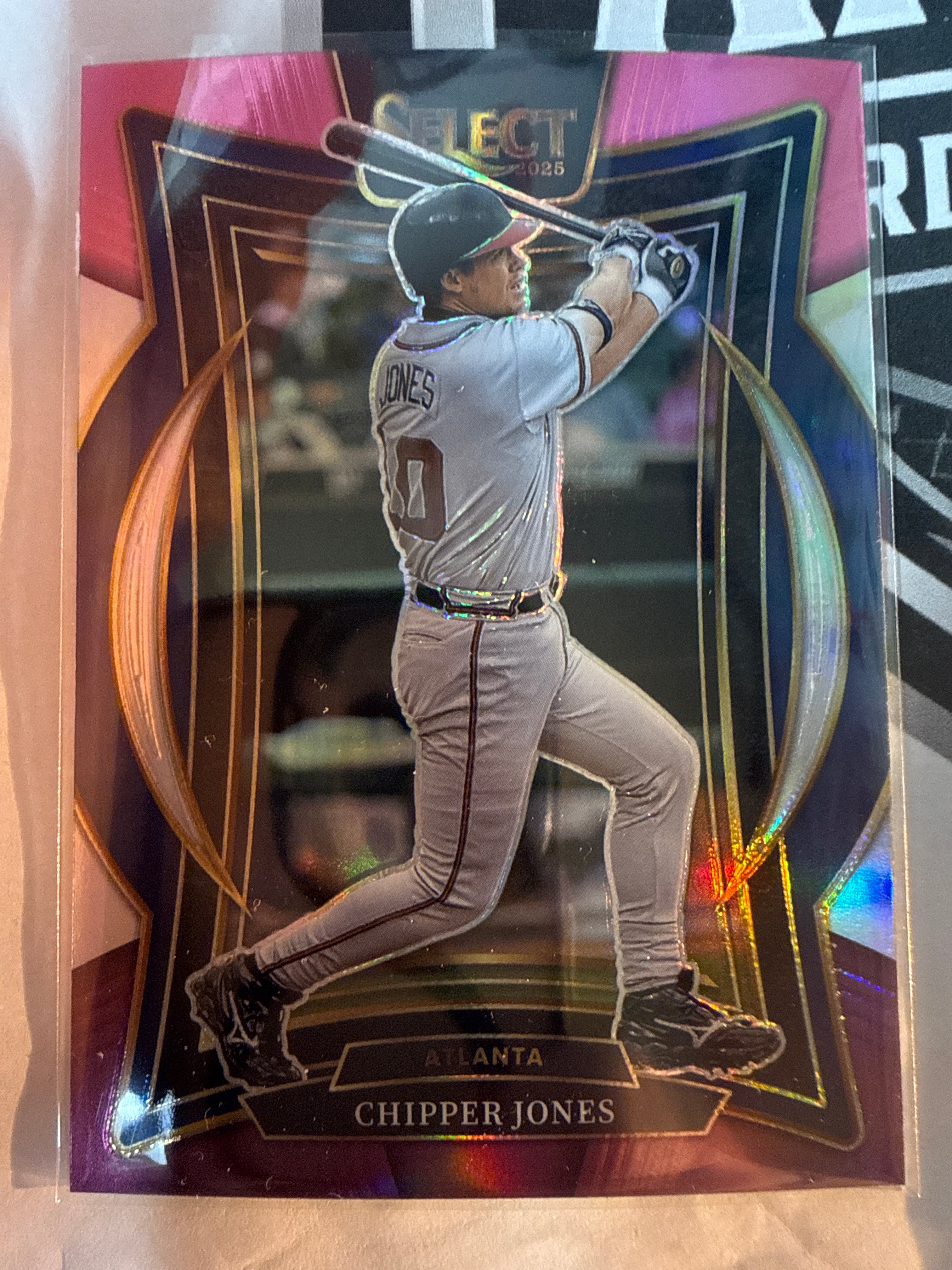 2025 Panini Select Chipper Jones #15 Pink Purple /225