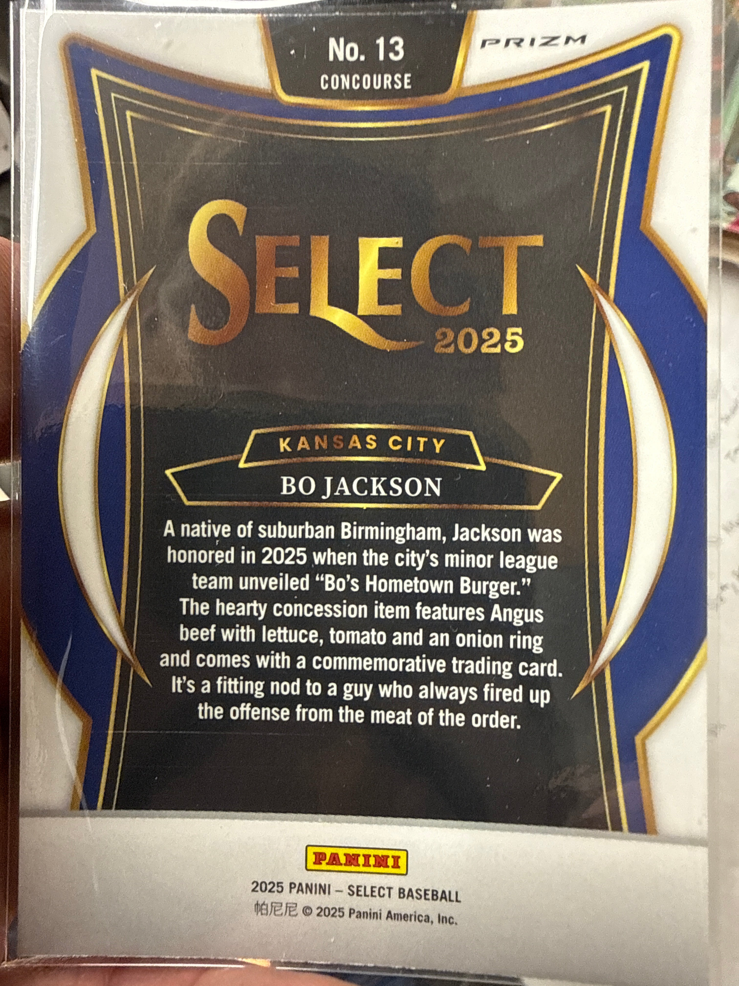 Bo Jackson #13 Prizm Concourse - 2025 Panini Select Baseball