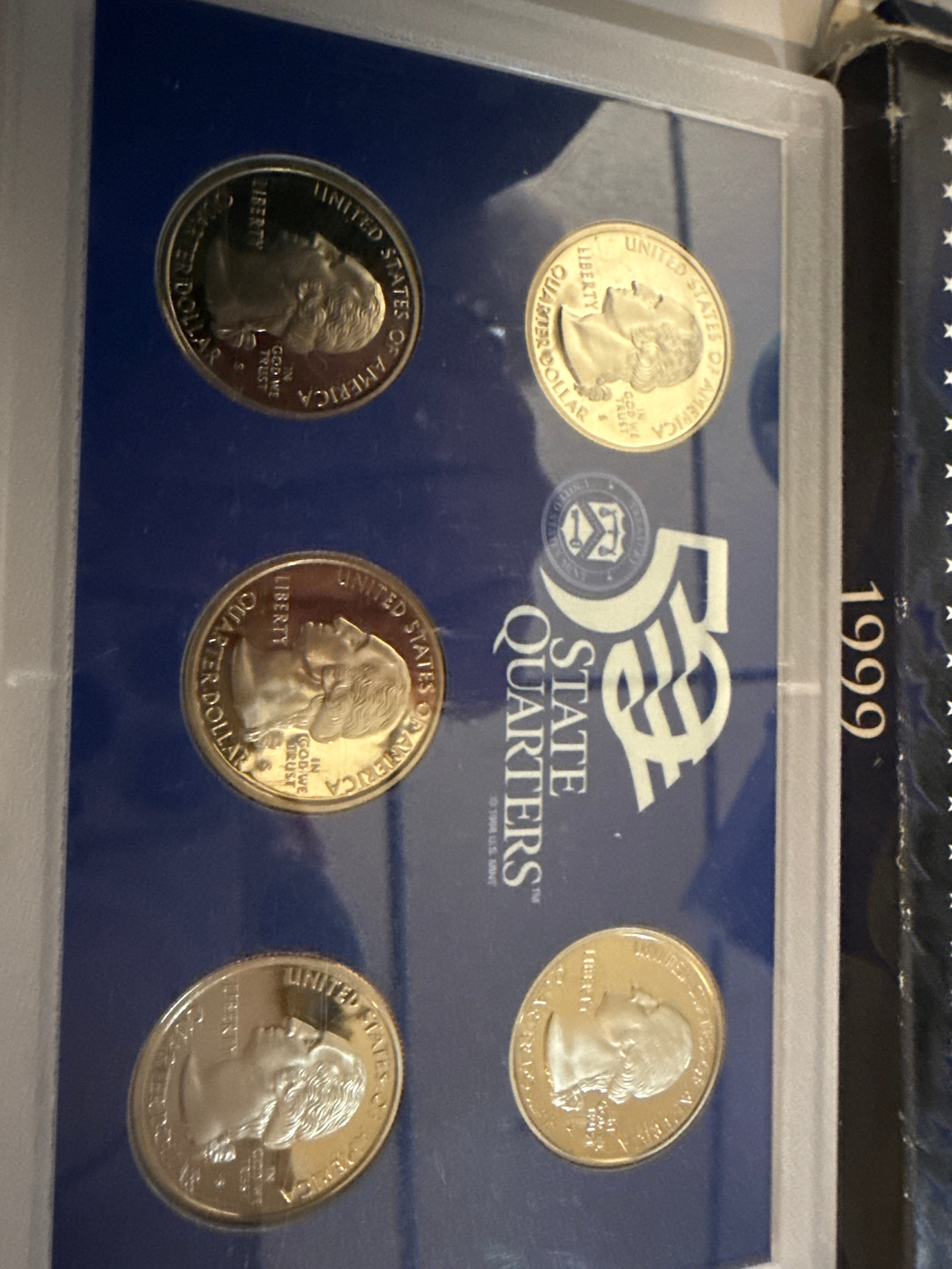 1999 United States mint 50 state quarters proof set