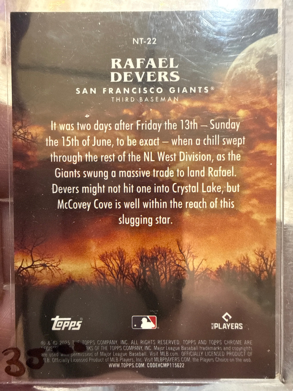 2005 Topps Chrome Rafael Devers #NT-22 Night Terror /99