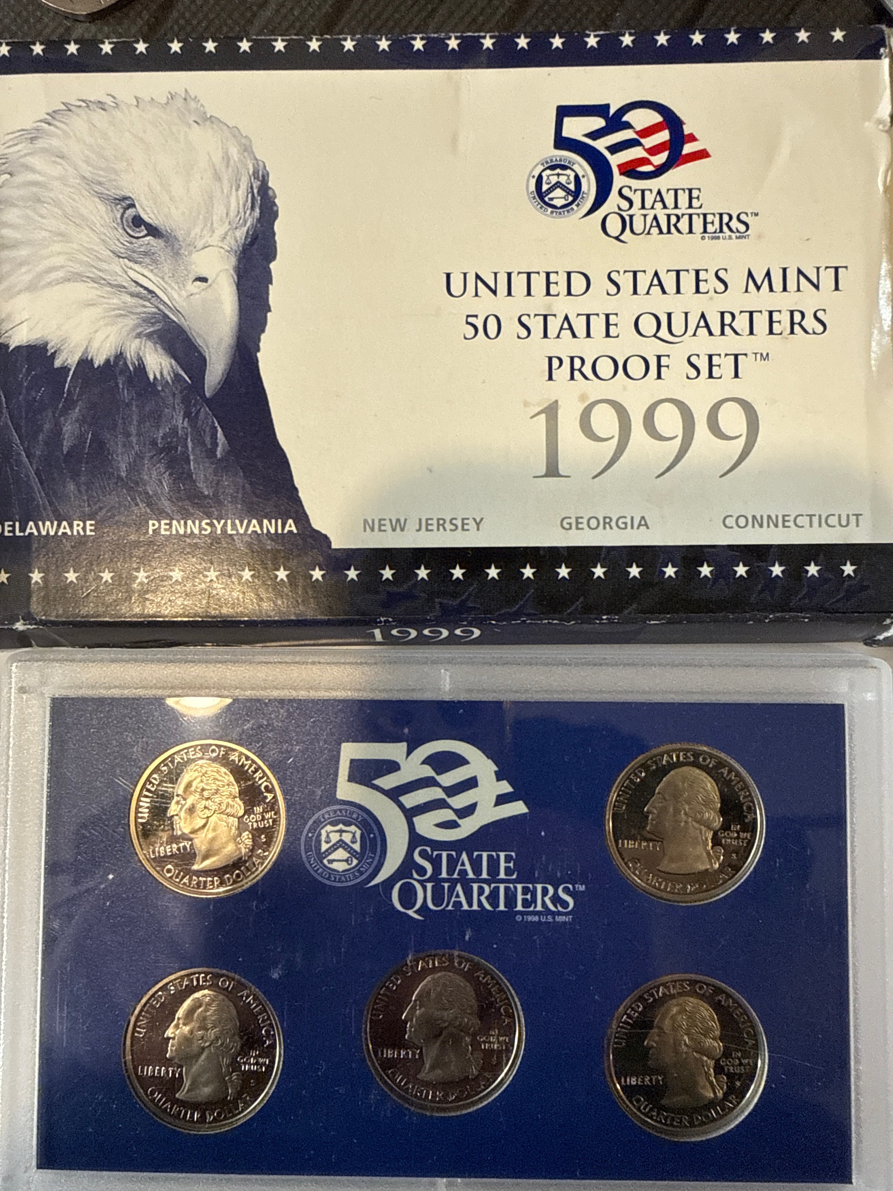 1999 United States mint 50 state quarters proof set