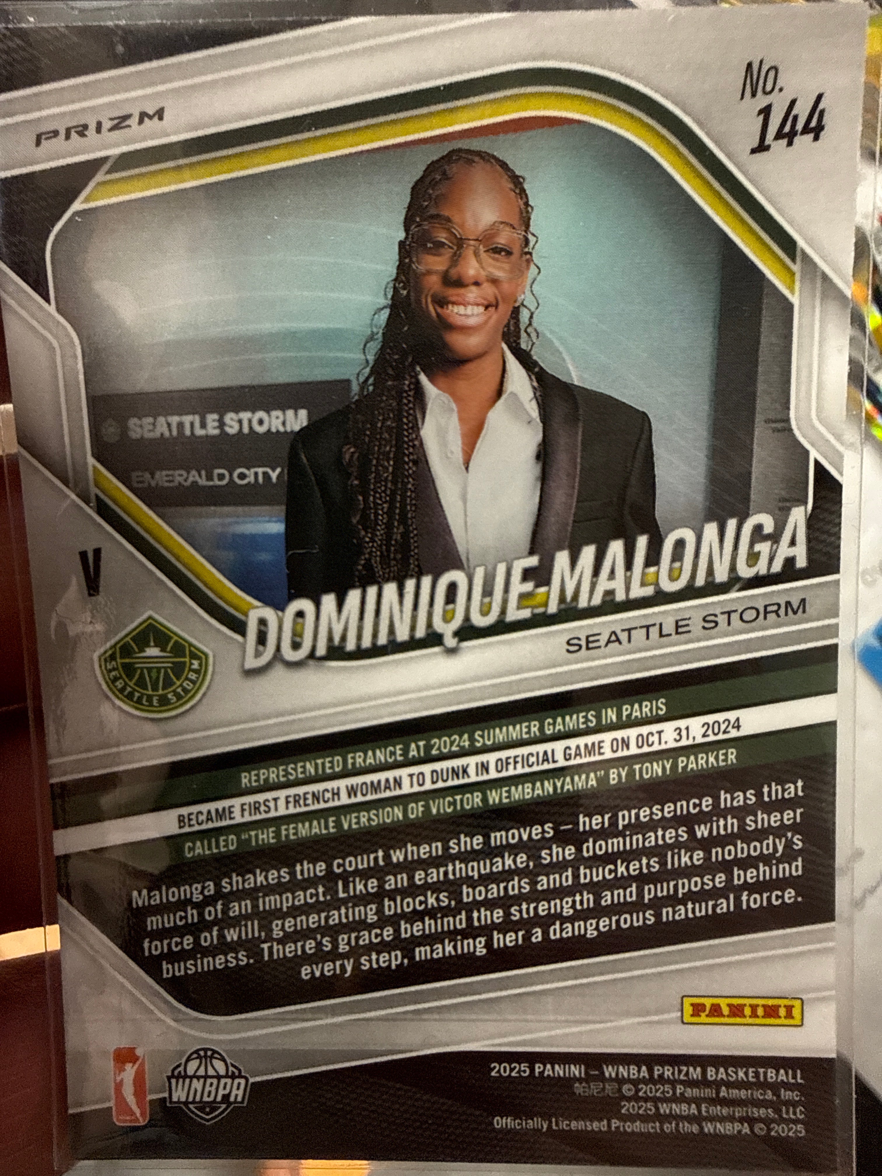 Dominique Malonga 2025 Panini Prism WNBA Rookie Card #144 - Seattle Storm