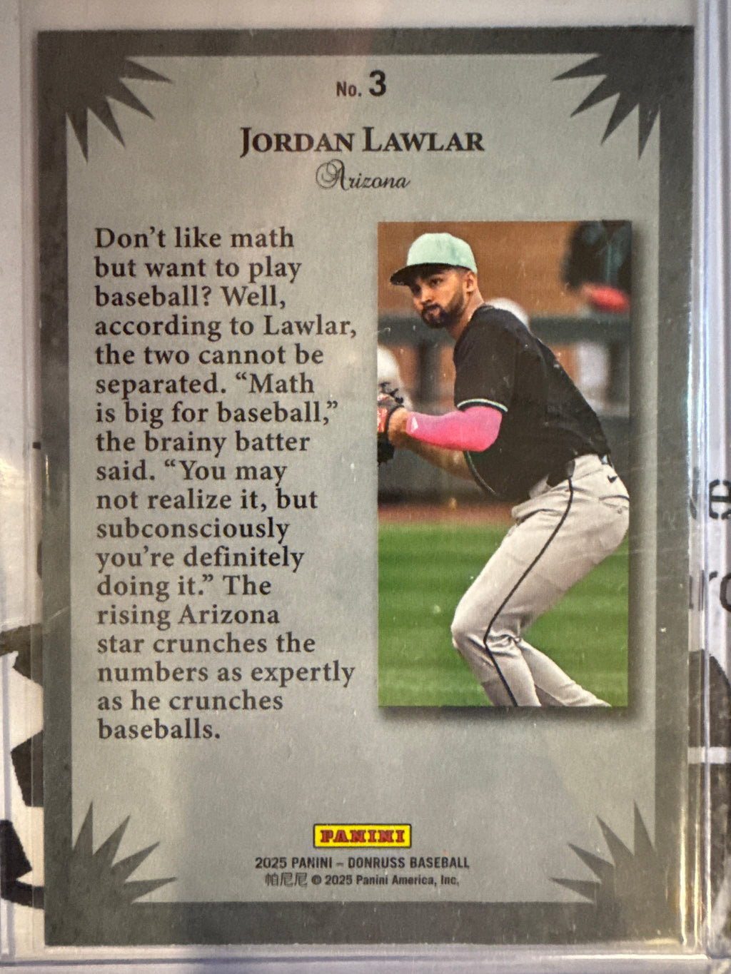 2025 Panini Donruss Jordan Lawlar #3 Numbered 61/99
