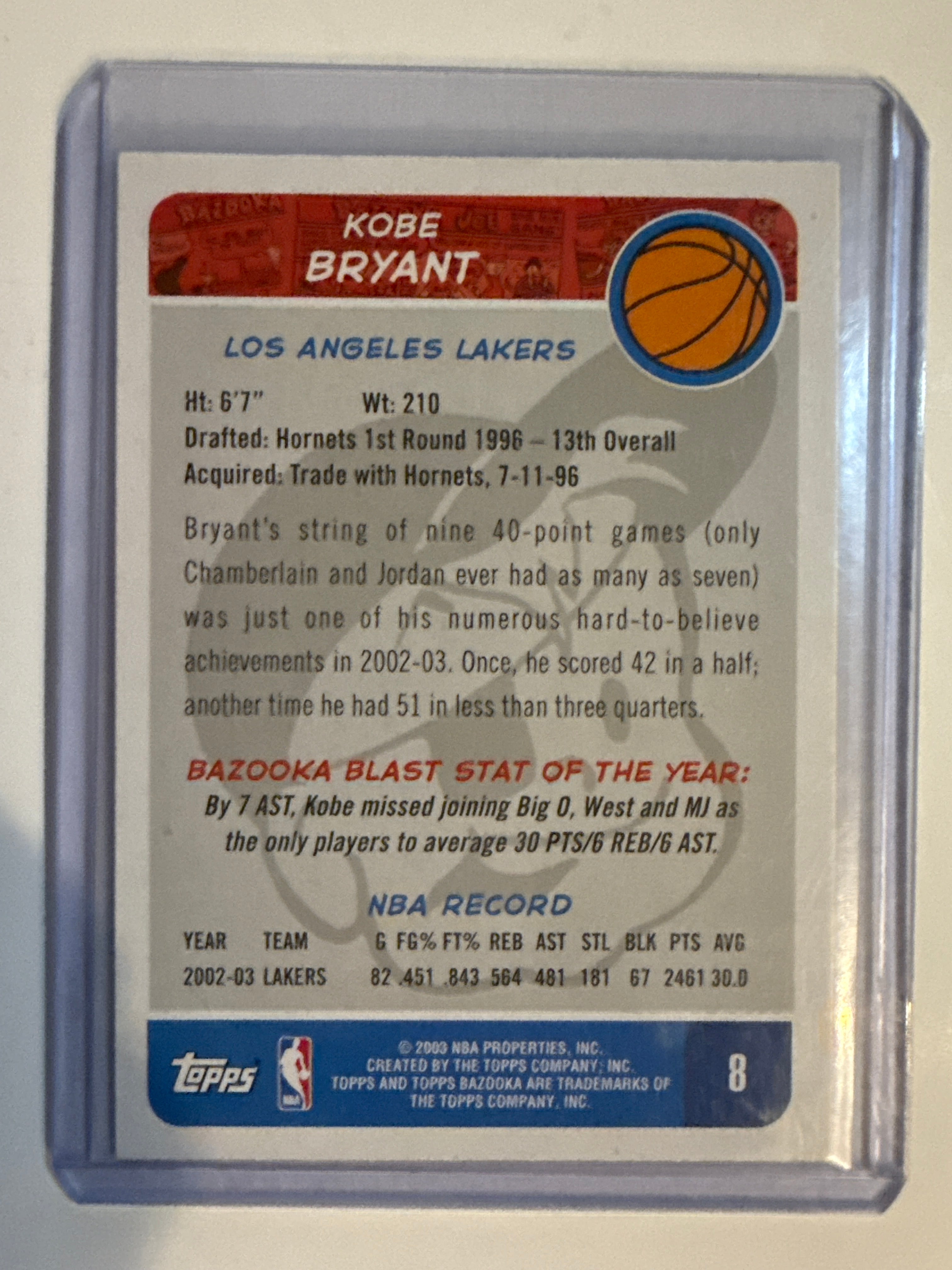 Kobe Bryant #8 Bazooka