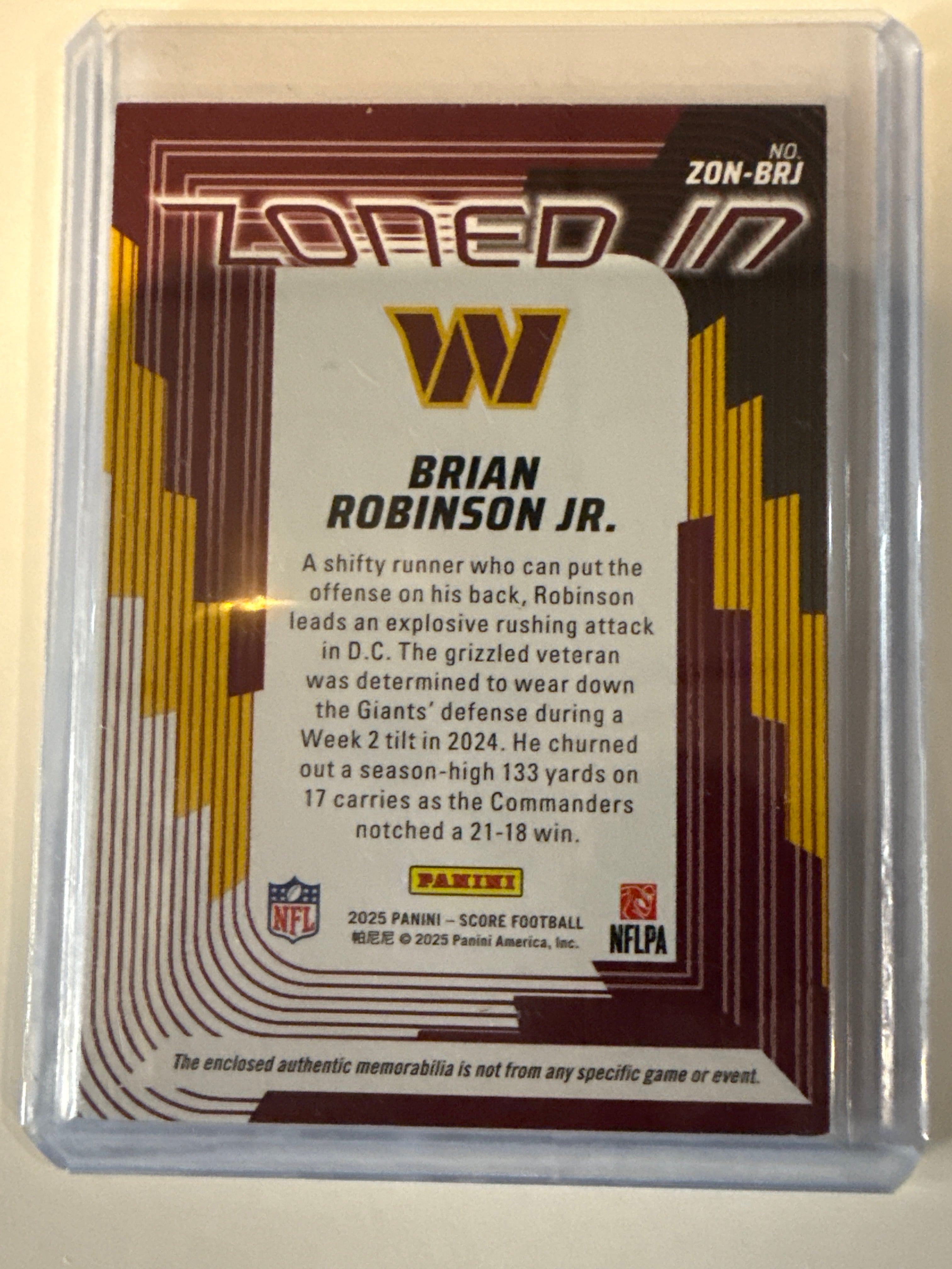 Brian Robinson Jr. #ZON-BRJ