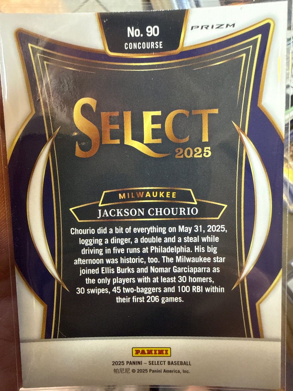 2025 Jackson Chourio #90 Orange Flash Parallel - Milwaukee Brewers