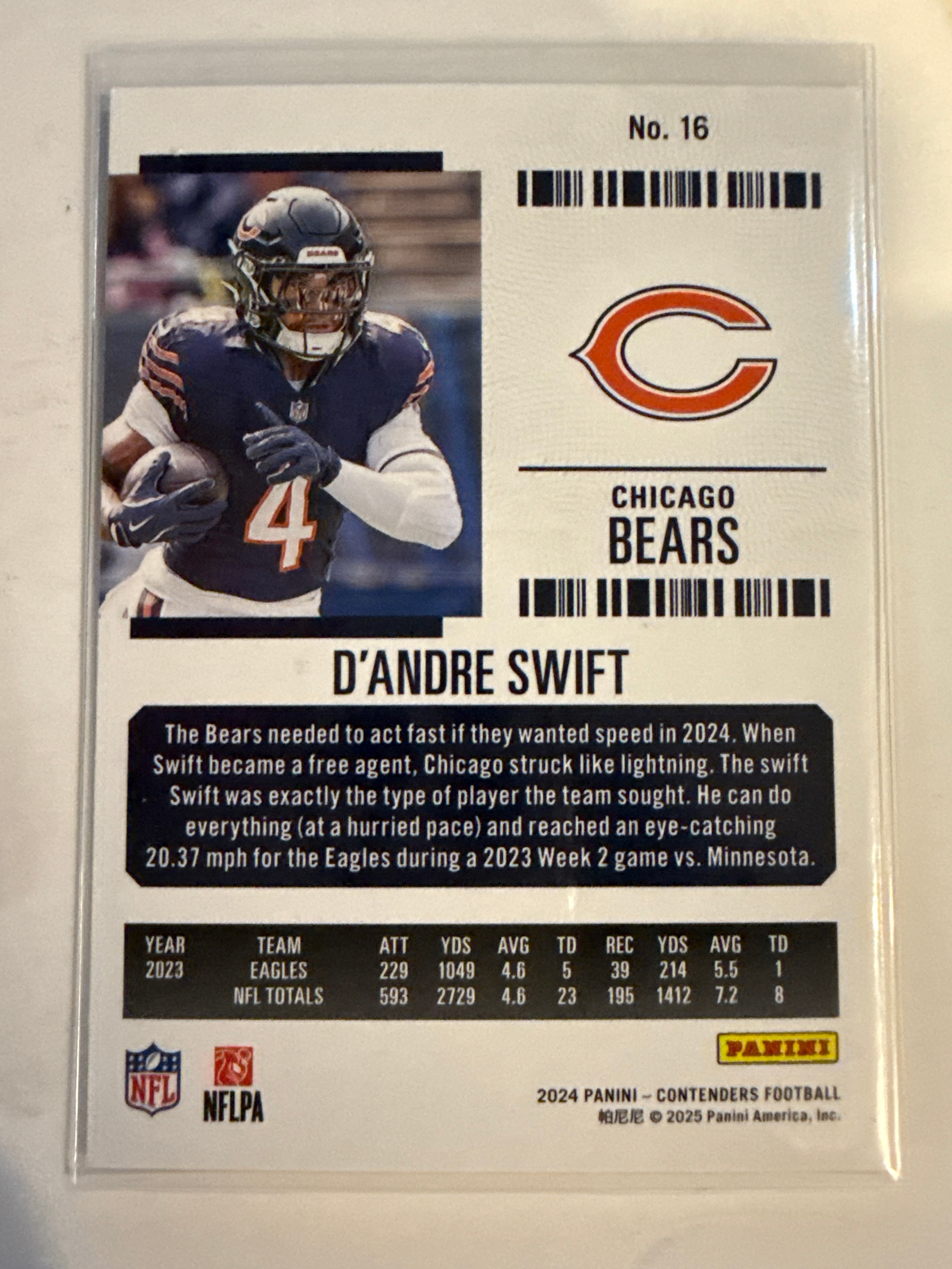 2024 DeAndre Swift Red Foil #85 - Panini Contenders - Chicago Bears