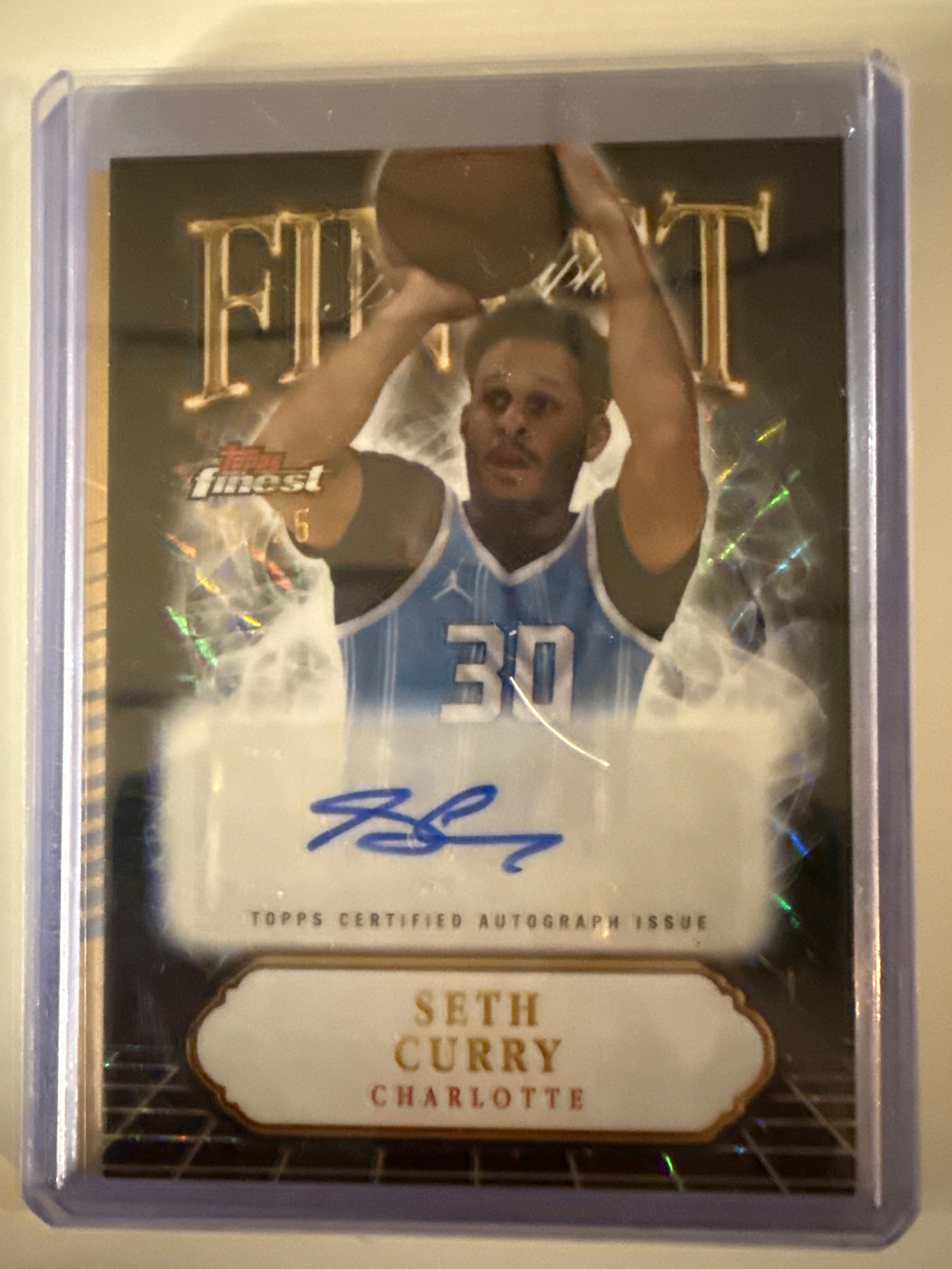 2025 Topps Finest Black Diamond Seth Curry On-Card Auto /25 #13 – F-A-SC