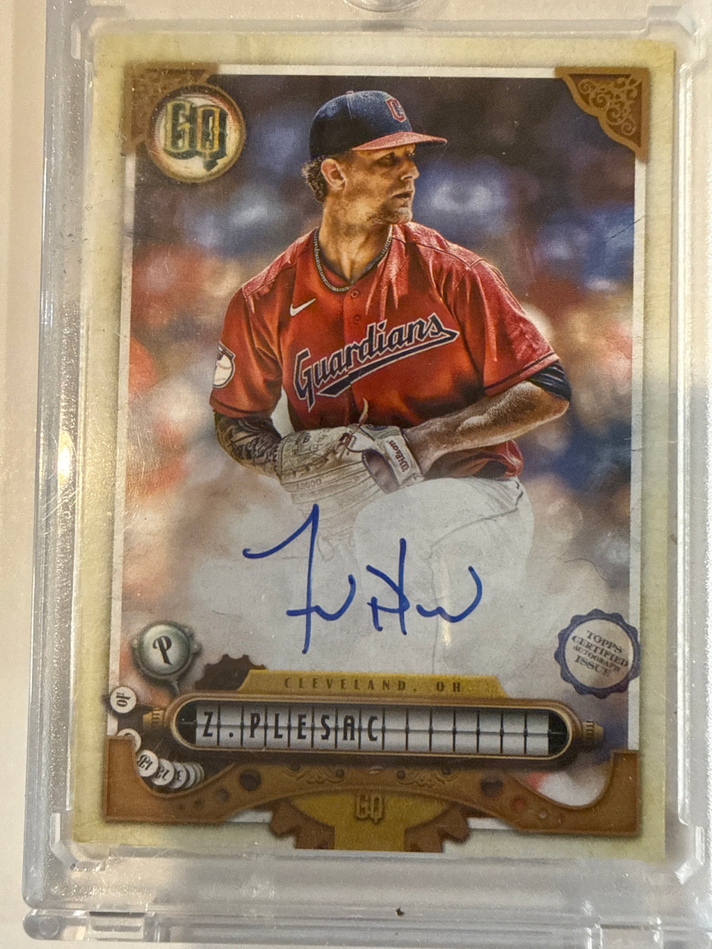 #GQA-ZP Zach Plesac on card Autograph