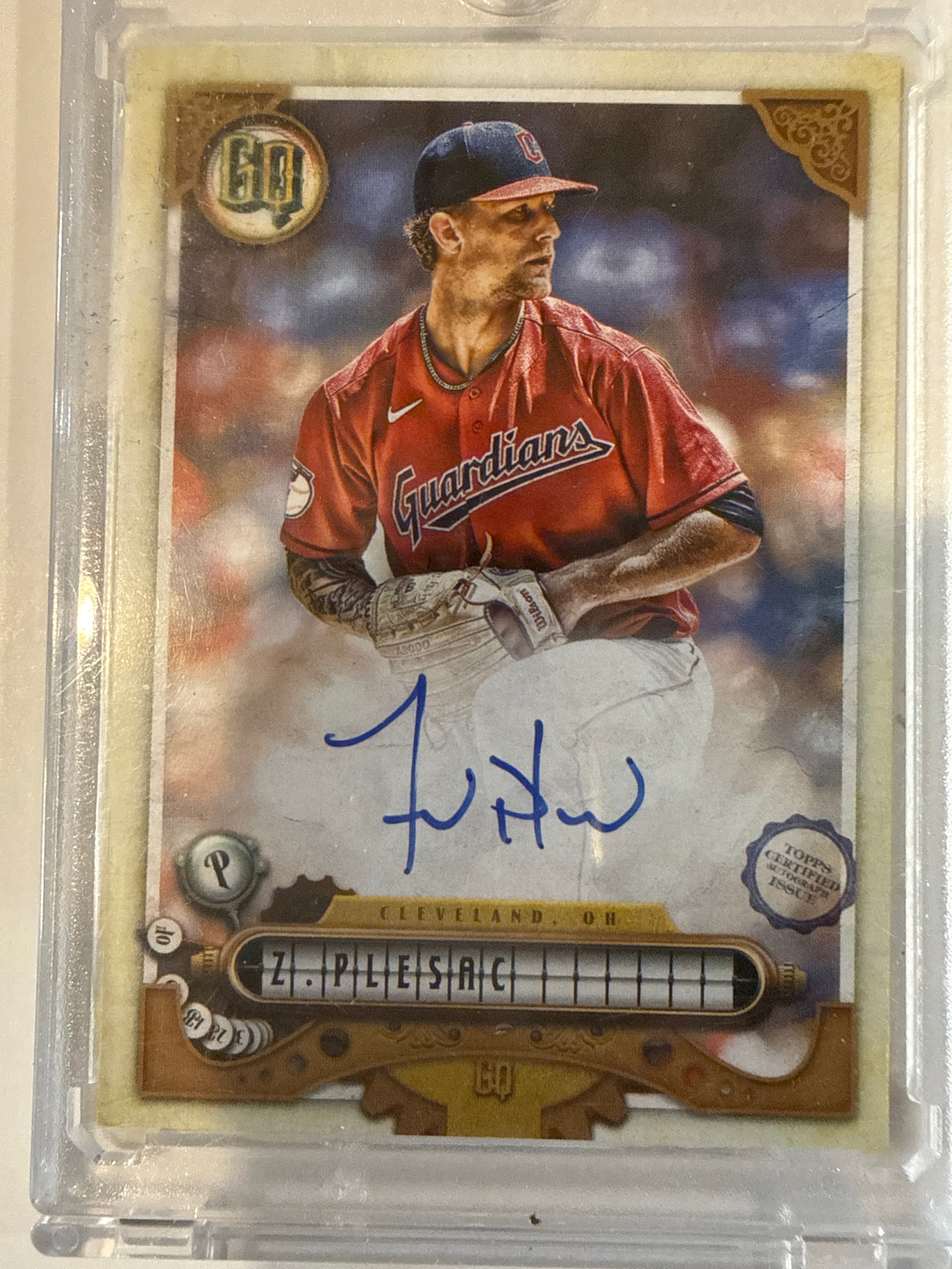 #GQA-ZP Zach Plesac on card Autograph